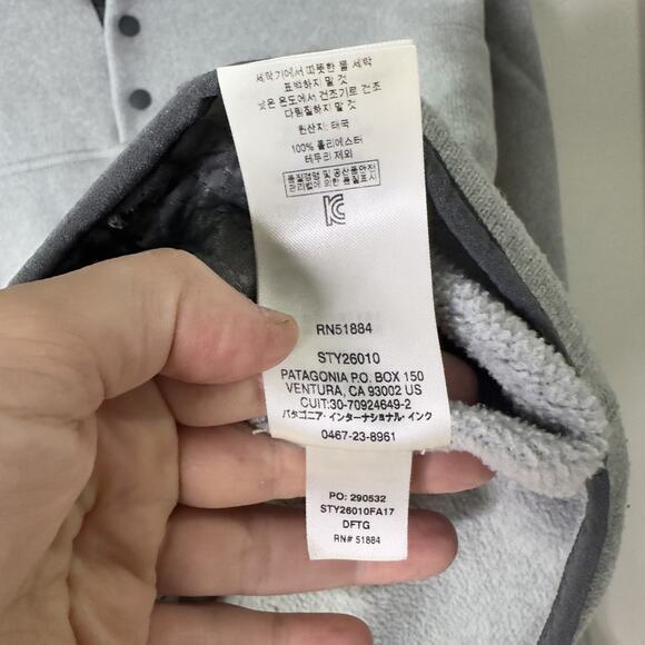 Patagonia‎ Pullover Marsupial Fleece Womens XL Gray Fleece Snap Sweater Jacket - Picture 8 of 8